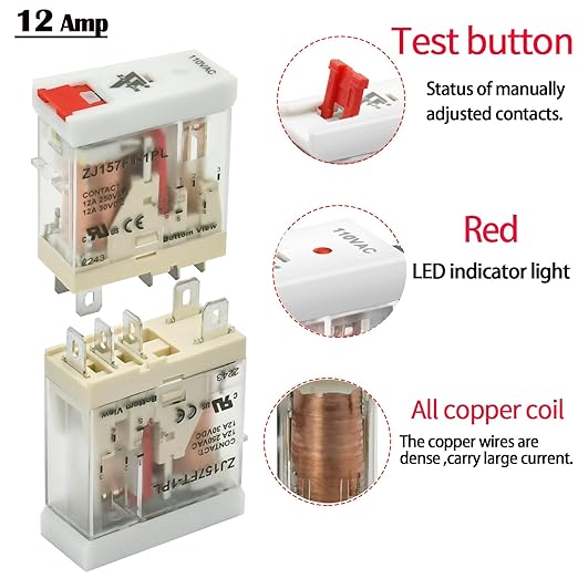 12 Pcs 12Amp Mini Relay Switch DPDT - Image 4