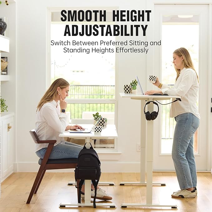 Veken 47.2 Inch Electric Standing Desk, Height Adjustable Sit Stand Up - Image 4