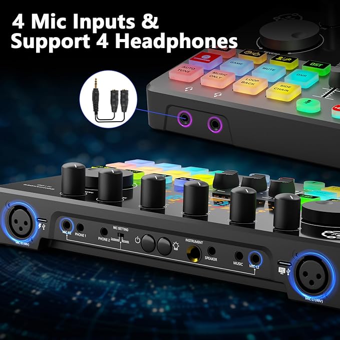 Podcast Equipment Bundle for 4, Audio Interface - Image 8