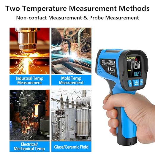 TEMIRUP Infrared Thermometer Temperature Gun -40℉ to 2462℉, 30:1 High Temp - Image 8