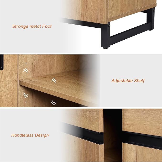 WAMPAT Modern TV Stand for TVs up to 120 inch, 4 in 1 Wood Entertainment Center - Image 5