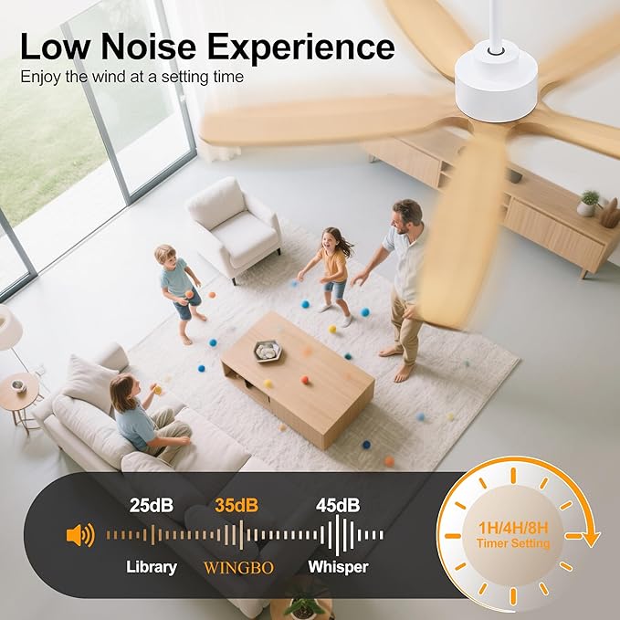WINGBO 54" Ceiling Fan with Light - Image 7