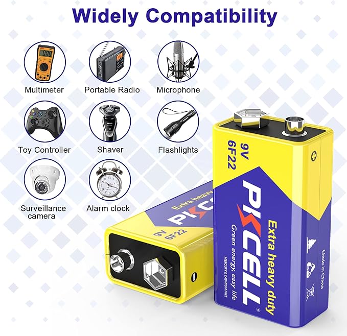 PKCELL 9V Batteries, 24 Pack 9 Volt Batteries Carbon Zinc, 9V Battery - Image 2