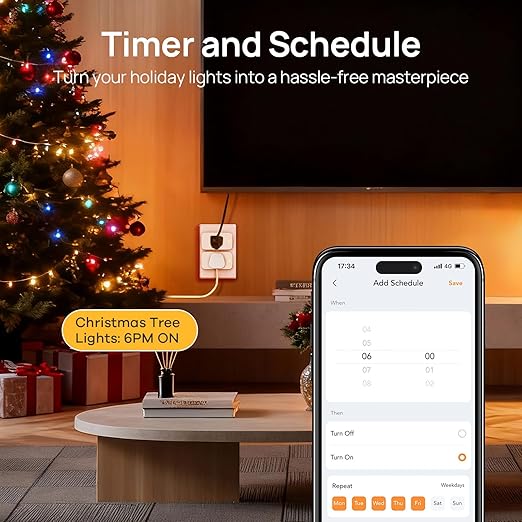 Linkind Matter Smart Plug, Smart Home Smart Outlet Timer, Work - Image 3
