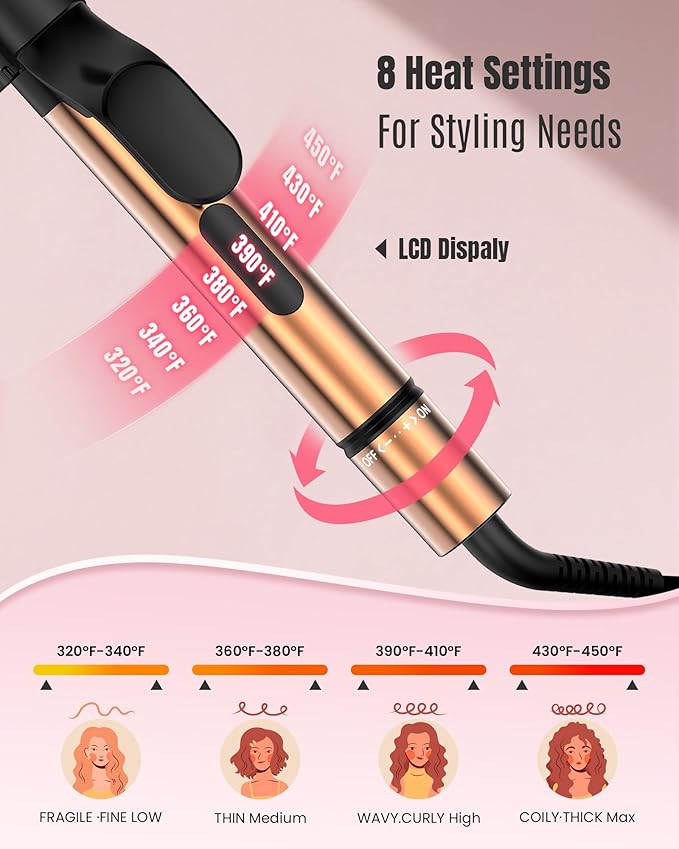 Mescomb 1.25 inch Long Barrel Curling Iron 1 1/4 inch - Image 2