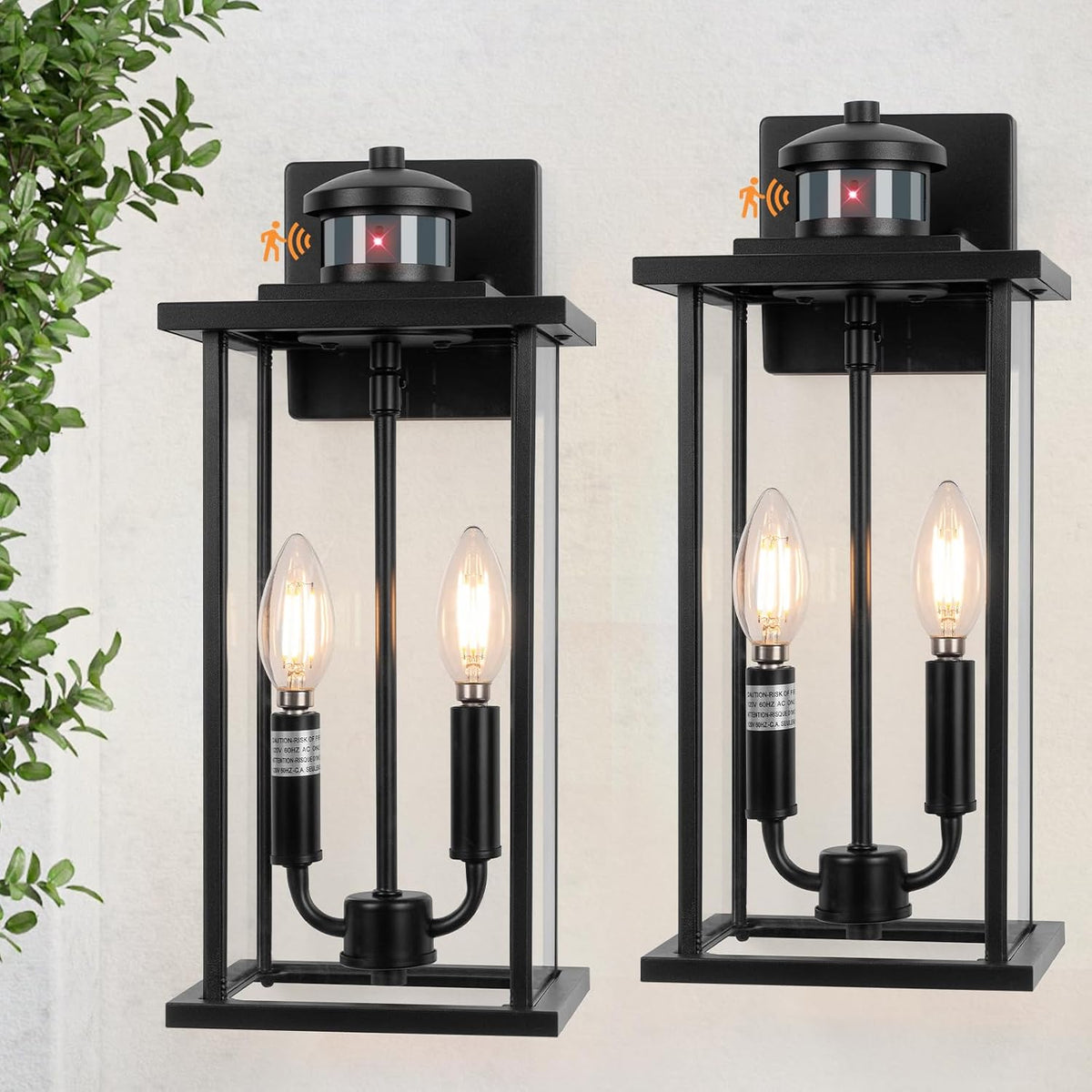 SIAFAVOI Large Motion Sensor Outdoor Sconce 2-Pack, Outdoor Wall Mount Fixtures