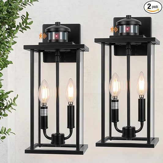 SIAFAVOI Large Motion Sensor Outdoor Sconce 2-Pack, Outdoor Wall Mount Fixtures by SIAFAVOI