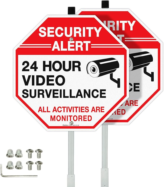 Faittoo Security Sign Video Surveillance Sign by Faittoo
