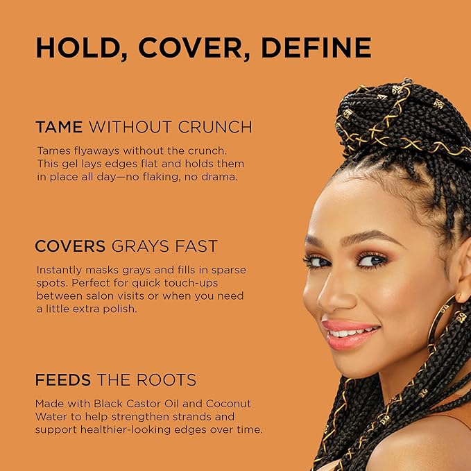 African Pride Black Castor Miracle Hold & Cover Edges Hair Gel - Image 2