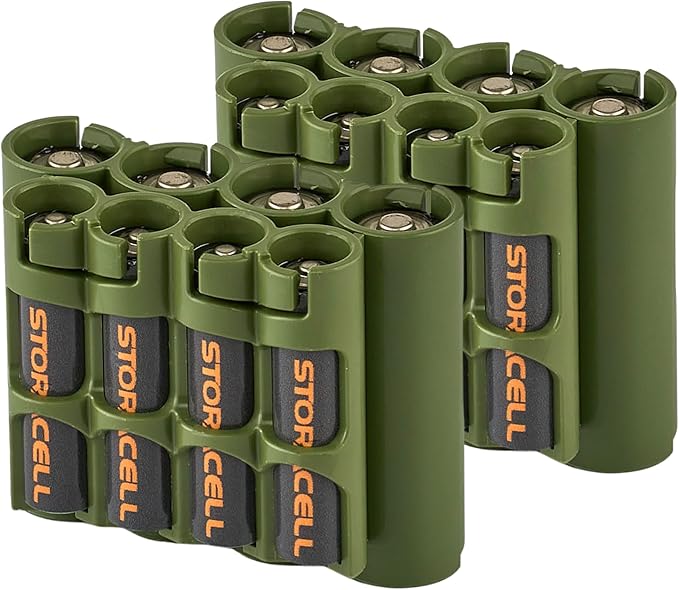 Storacell AA + AAA Combo Battery Storage Caddy and Dispenser, Military Green by Storacell