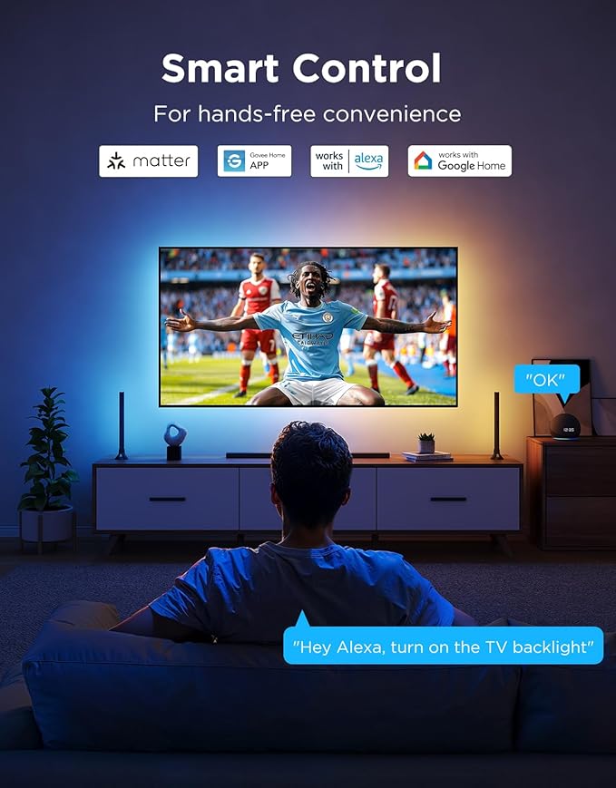 Govee TV LED Backlight 2, 18.4ft Cuttable TV Lights - Image 6