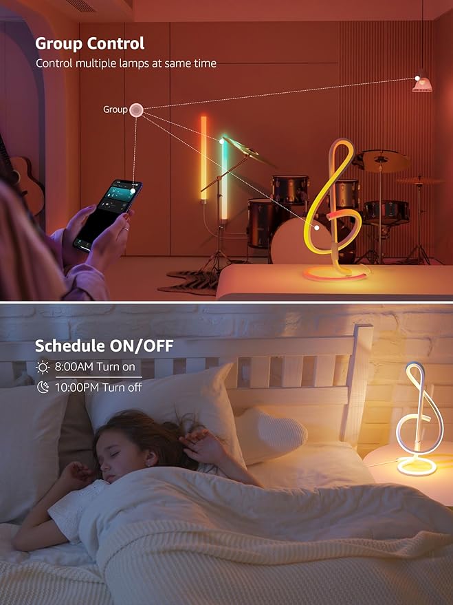 Lepro TB2 AI Smart Table Lamp, RGB+IC Addressable LED Lamps Alexa Google Home - Image 7