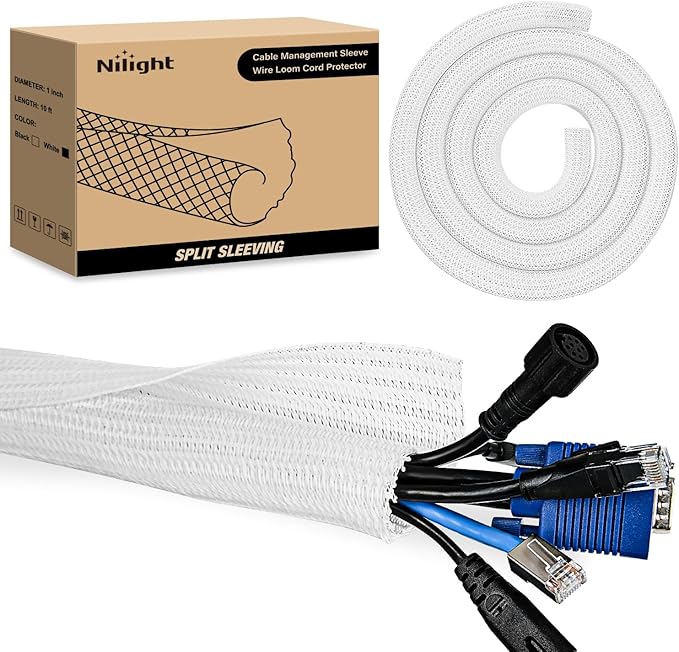 Nilight Cable Sleeve, 10ft-1inch Cord Management Sleeves, Braided Sleeving by Nilight