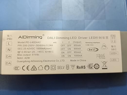 LED DALI Driver PRI:200-250V, 1000mA 42W Dimming Control Module, Professional - Image 3