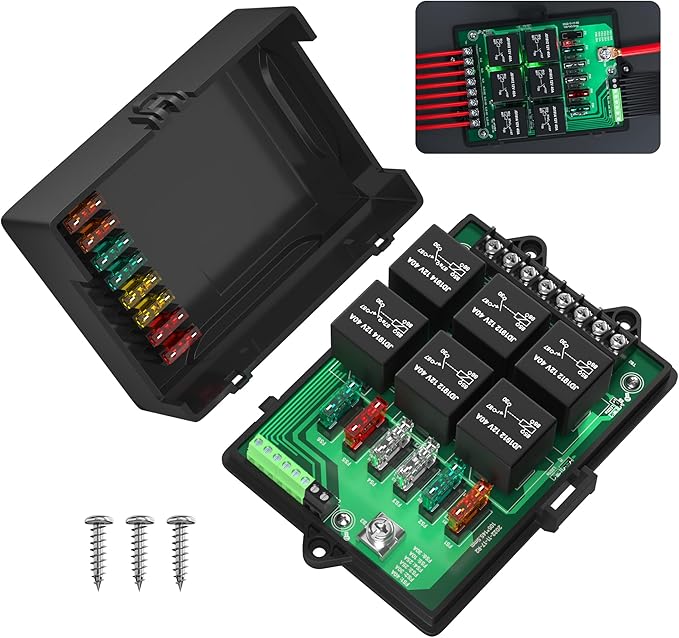Joinfworld Relay Box Fuse Relay Box 12V Automotive Universal Fuse Panel by Joinfworld