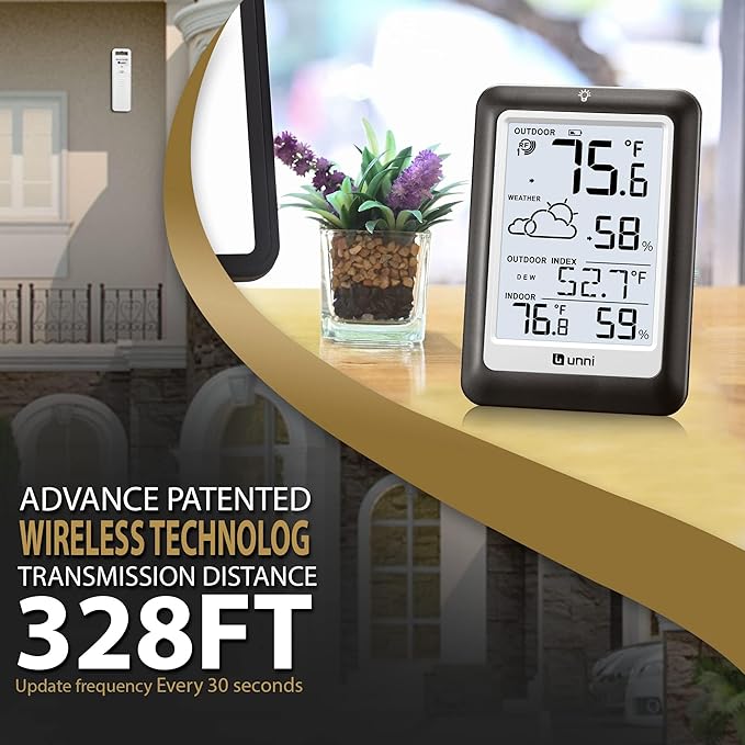 Indoor Outdoor Thermometer Wireless Weather Station, Temperature Humidity - Image 2