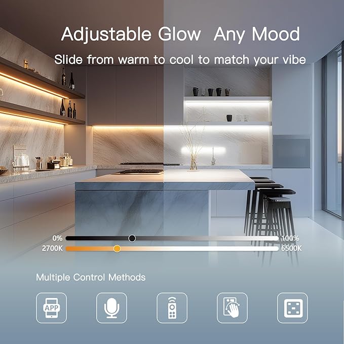 V4light 12'' Aluminum Under Cabinet LED Lights, Plug-in & Wired Touch Dimmer - Image 3