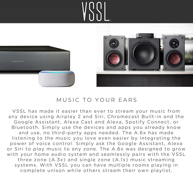 VSSL A.3X 6-Channel, 3 Zone, Audio Streaming Amplifier, Compatible - Image 6