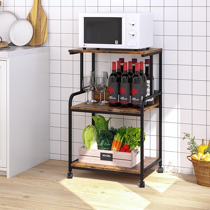 Arbuxzuy Printer Stand with Storage Shelf, 3 Tier Printer Cart with Wheels - Image 6