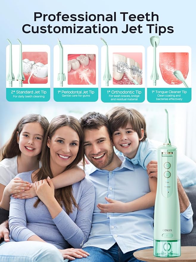 COSLUS Portable Water Flosser for Teeth: 10 Pressure Settings Professional - Image 9