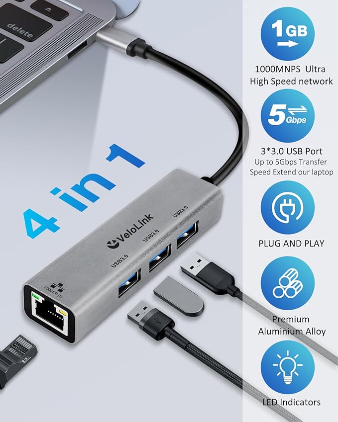Velolink 4-in-1 USB 3.0 Hub - Image 3