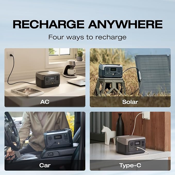 EF ECOFLOW Portable Power Station RIVER 2, 256Wh LiFePO4 Battery/ 1 Hour Fast - Image 7