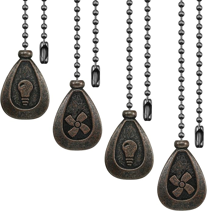 Patelai 4 Pieces Ceiling Fan Pull Chain Extender Ornament 12 Inch Ceiling Pull by Patelai
