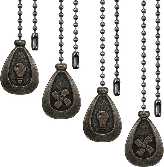 Patelai 4 Pieces Ceiling Fan Pull Chain Extender Ornament 12 Inch Ceiling Pull by Patelai