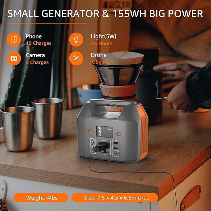 EnginStar Portable Power Station 150W 155Wh Solar Generator 110V 42000mAh - Image 2