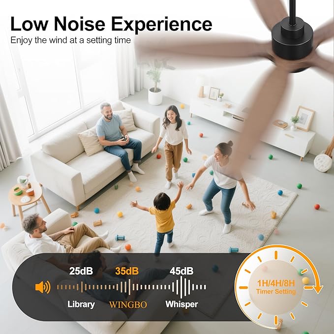 WINGBO 54" Ceiling Fan with Light - Image 7