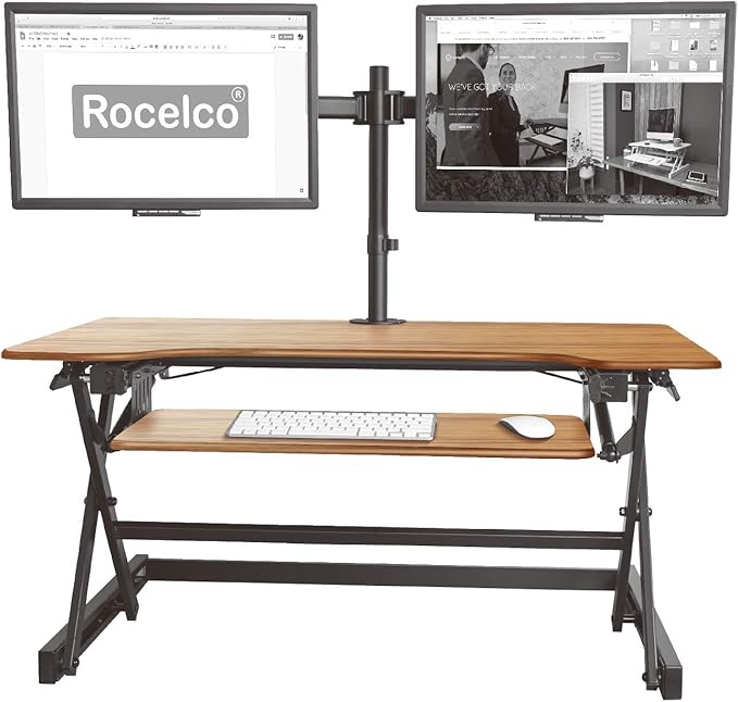 Rocelco 40" Large Height Adjustable Standing Desk Converter - Image 4