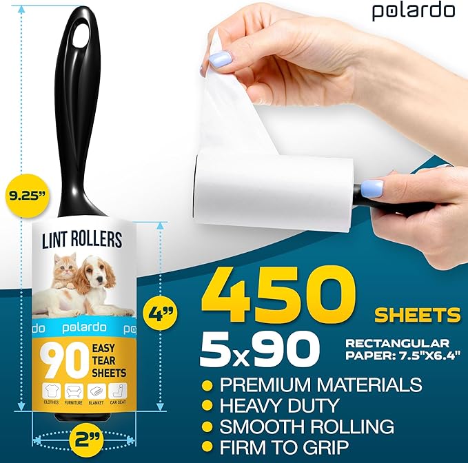 Lint Rollers for Pet Hair, Remover for Couch, Clothes Furniture and Carpet. Dog - Image 2