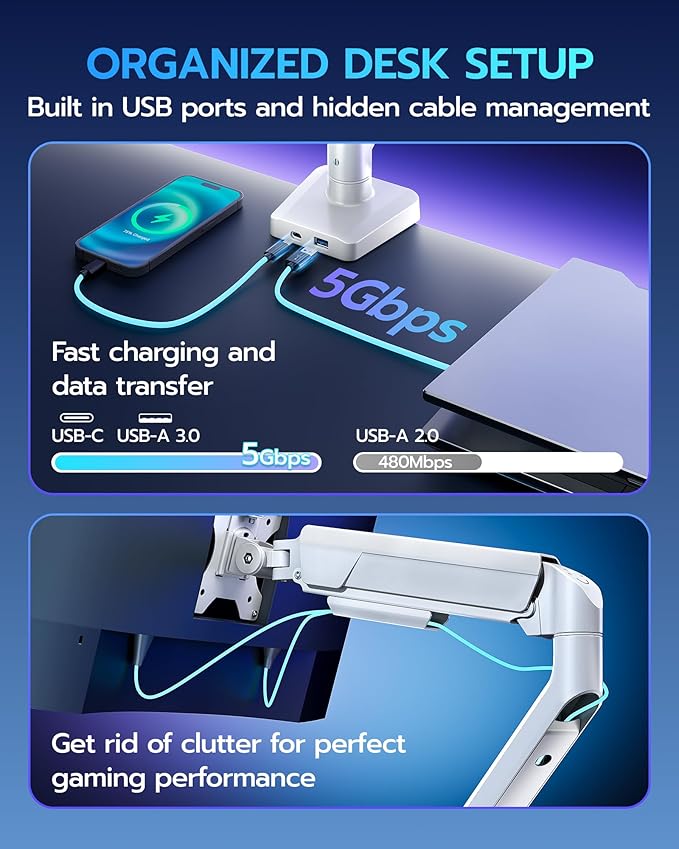 ARES WING Heavy Duty Single Monitor Arm - Image 6