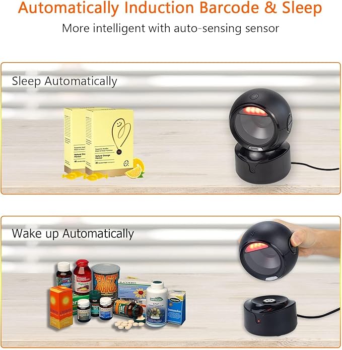 NetumScan Automatic Omnidirectional Desktop Barcode Scanner, Hands Free USB - Image 5