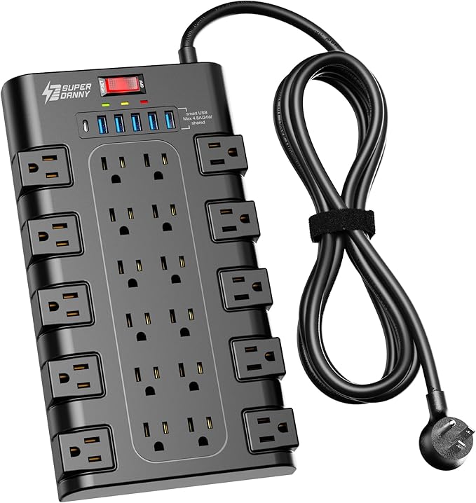 Power Strip, SUPERDANNY Surge Protector by SUPERDANNY