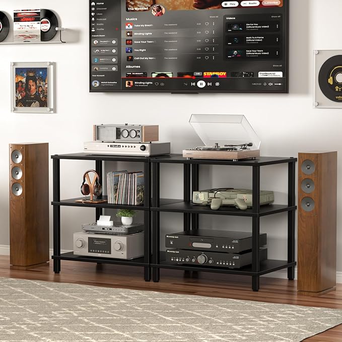 3-Tier AV Media Player Stand, Stereo Cabinet, Modern Stereo Cabine, Game - Image 4