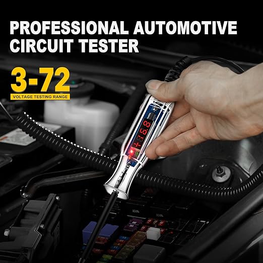 WINAMOO Upgraded 3-72V LED Digital Automotive Circuit Tester, DC Voltage Test - Image 7