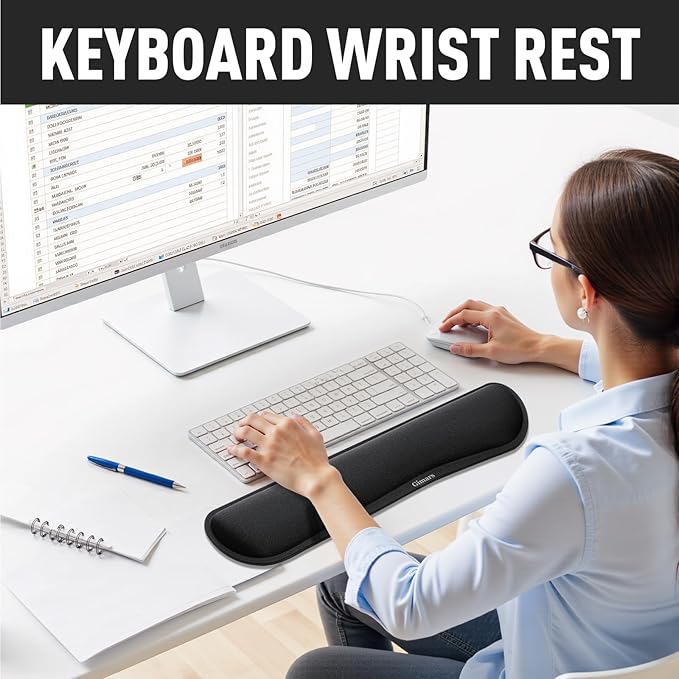 Gimars 63D High-Density Thicken Memory Foam Keyboard Wrist Rest, 17.3'' Enlarge - Image 7