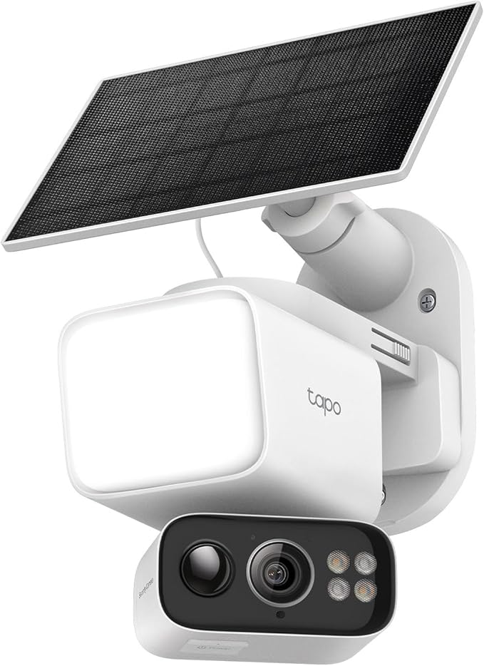 Tapo 2K Dimmable Floodlight Security Camera Outdoor Wireless w/Solar Panel by Tapo