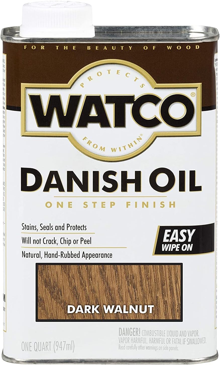 Watco 242220 Danish Oil Wood Finish, Quart, Dark Walnut