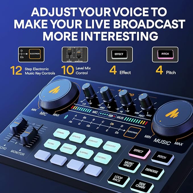MAONO Podcast Equipment Bundle Audio mixer All-in-One Podcast Production Studio - Image 5