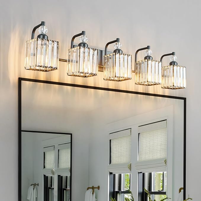 BBLLWJ 5 Light Bathroom Vanity Light Modern Black Vanity Light Fixtures - Image 5