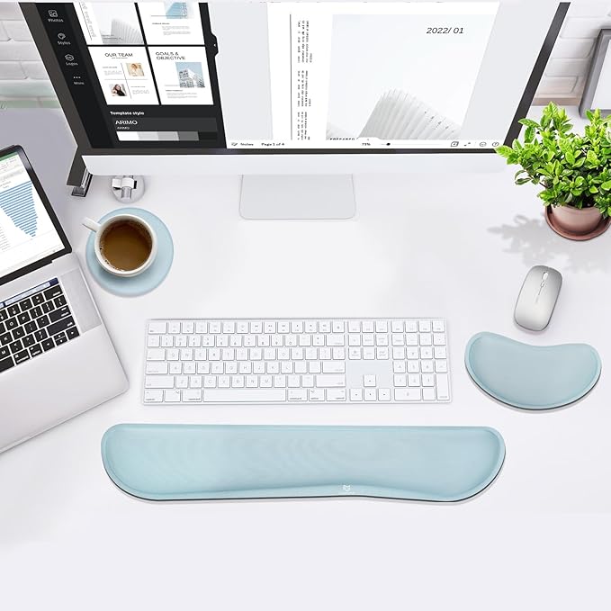 Gimars Upgrade Enlarge Gel Memory Foam Set Keyboard Wrist Rest Pad, Mouse Wrist - Image 9