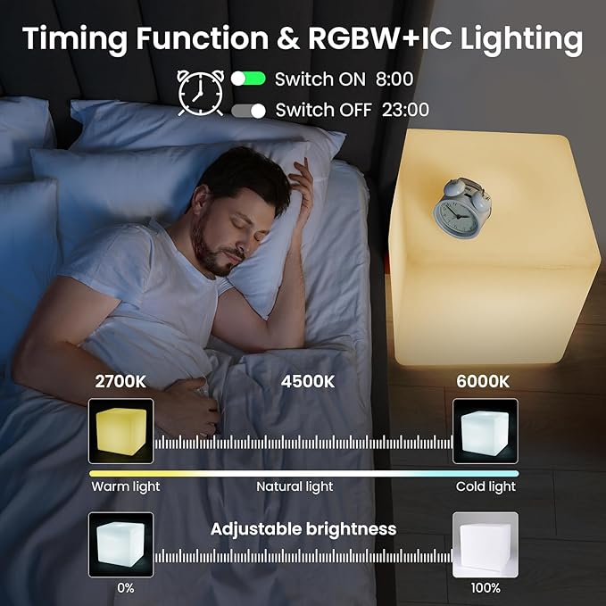 LOFTEK 12-inch Smart Cube Lights: RGBW 16 Million Colors Changing Floor Lamp - Image 6