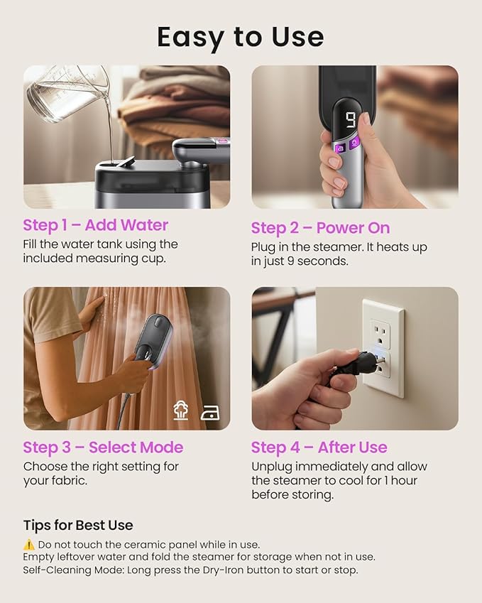 LOXP 2-in-1 Handheld Steamer and Iron - Image 9