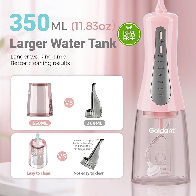 GOLDANT 350ML Water Dental Flosser Teeth Pick - Image 2