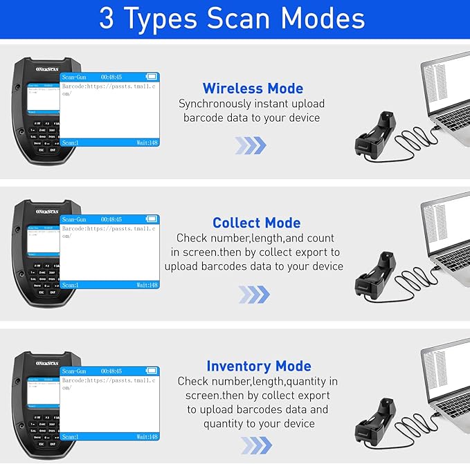Wireless Barcode Scanner, Portable 1D Inventory Scanner & Data Collector - Image 6