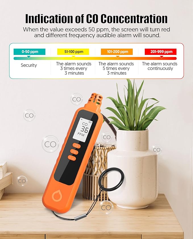 Carbon Monoxide Detectors, Portable CO Detector Battery Powered, Handheld - Image 6