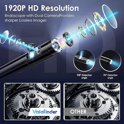 Borescope Camera with Light, 16.4FT Semi Rigid Snake, 1920P HD Borescope Camera - Image 2