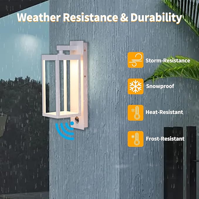 Lustrlach Outdoor Motion Sensor Wall Lights, 15In Modern LED Exterior Sconce - Image 4